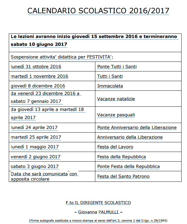 calendario 2016 2017